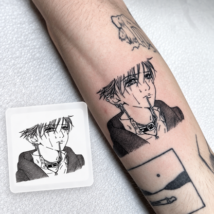 Anime Character Panel Temporary Tattoo
