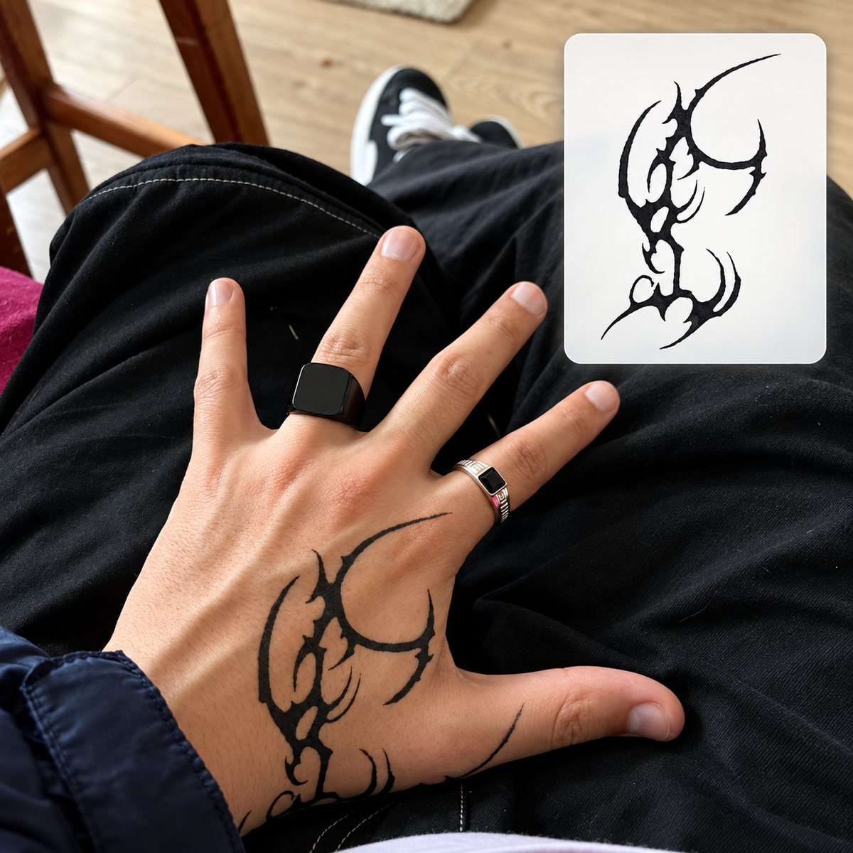 Heart Line Temporary Tattoo