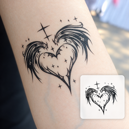 Rain Cloud Heart Temporary Tattoo
