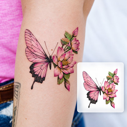 Colorful Flower Temporary Tattoo