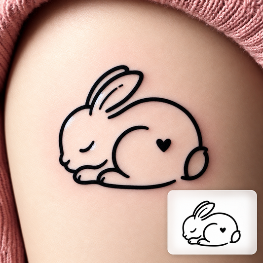 Bunny Heart Temporary Tattoo