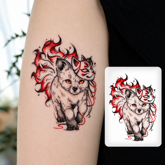 Red Fox Temporary Tattoo