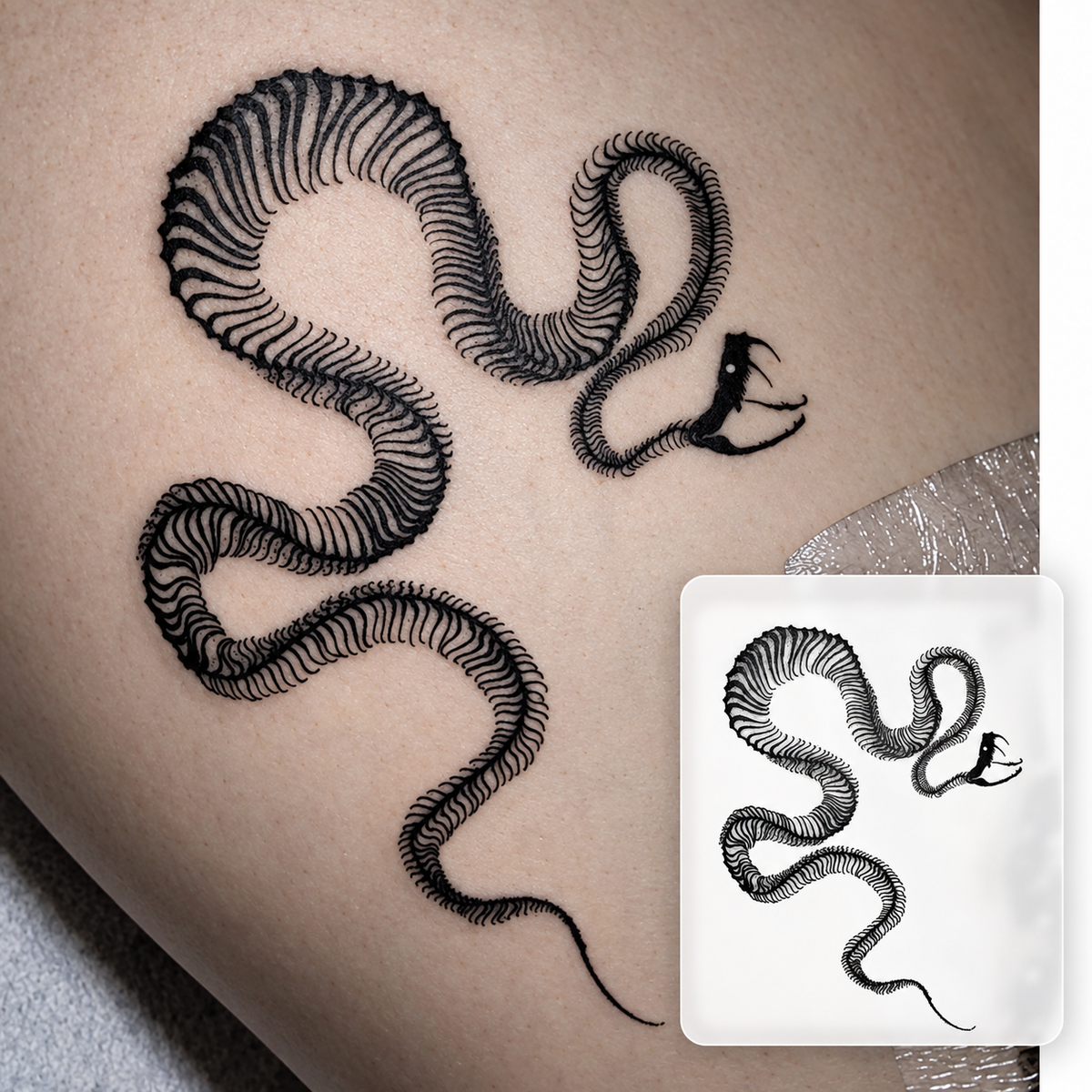 Coiled Snake Temporary Tattoo