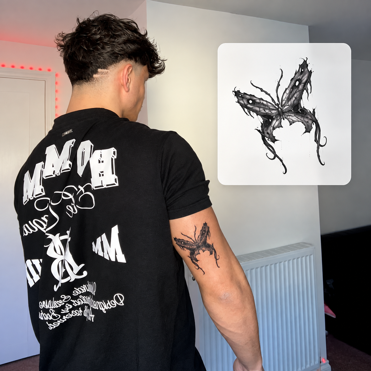 Back Text Design Temporary Tattoo