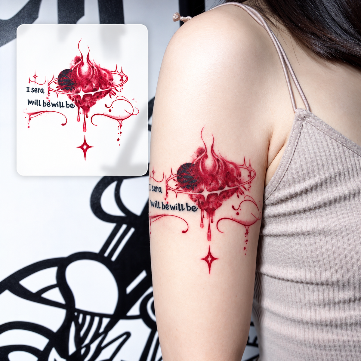 Floral Ballerina Temporary Tattoo