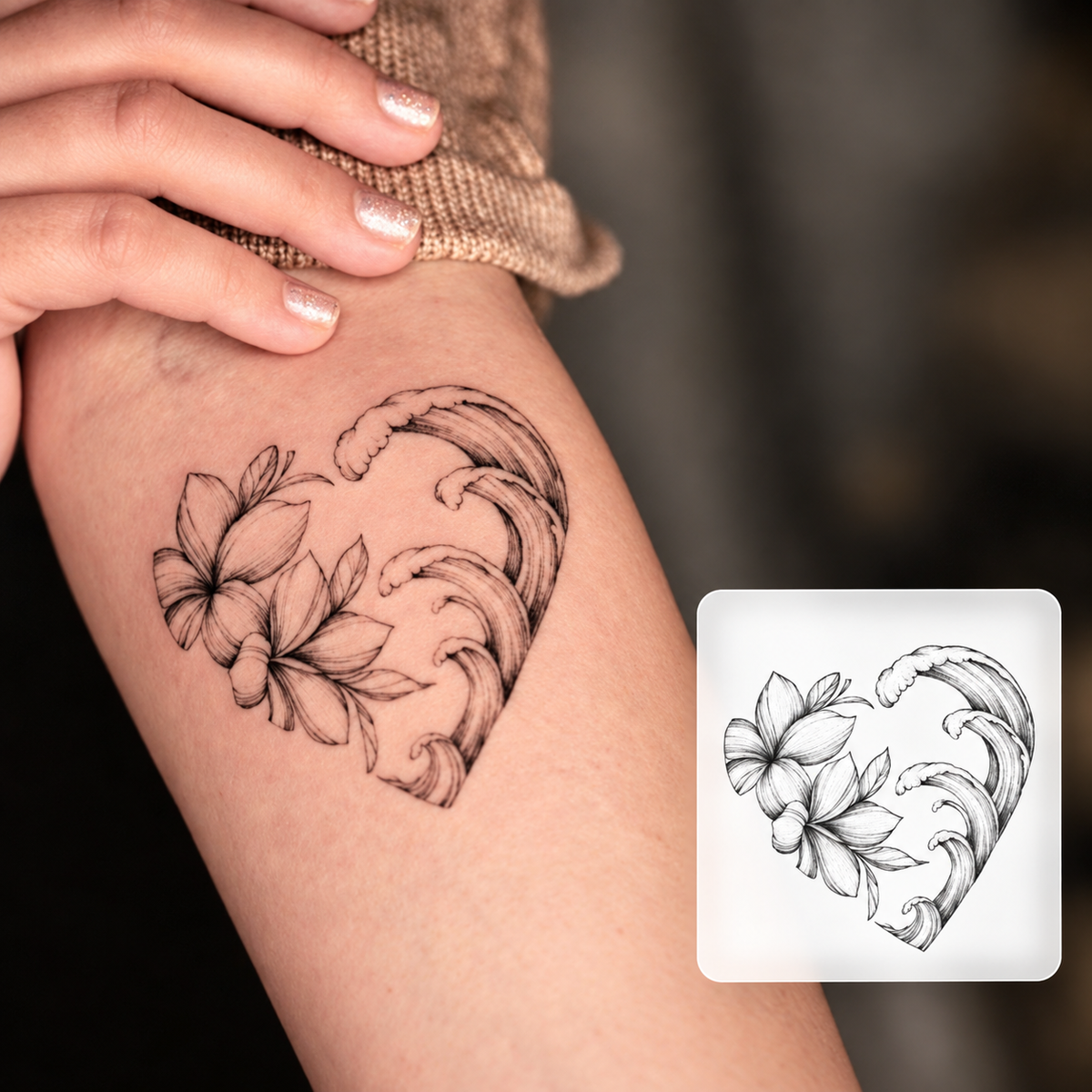 Rose Bouquet Temporary Tattoo