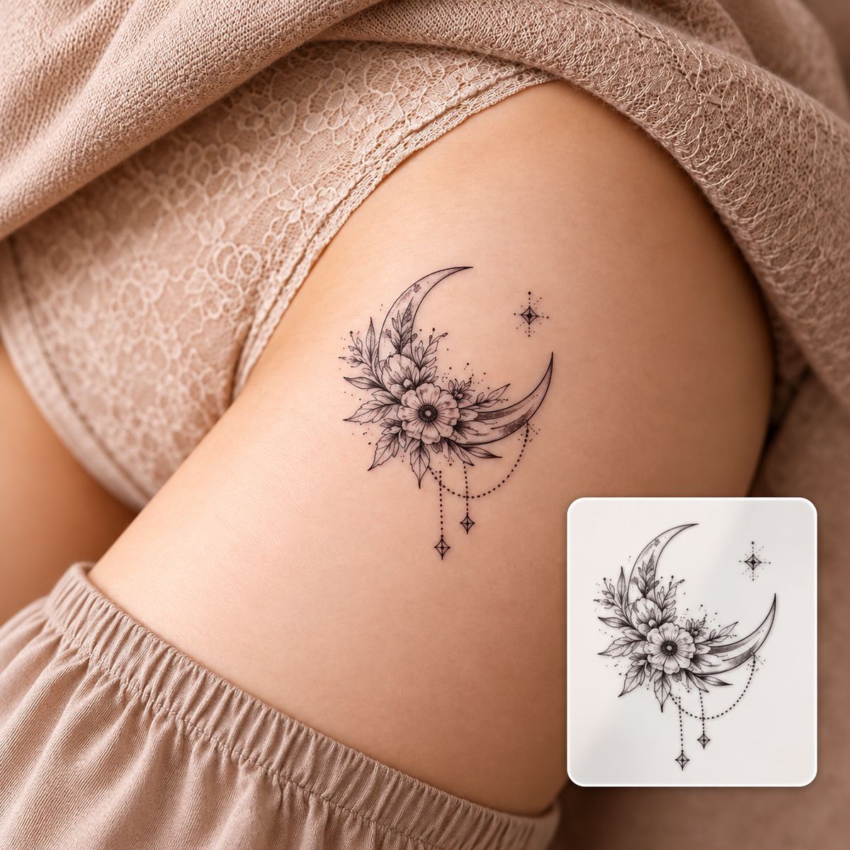 Dandelion Starburst Temporary Tattoo