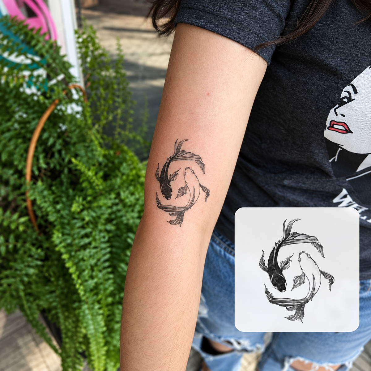 Swirling Dragon Temporary Tattoo