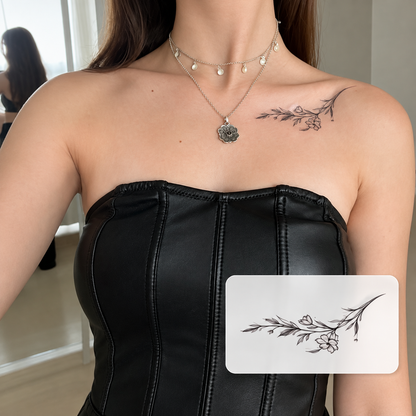 Minimal Chest Tattoo Temporary Tattoo