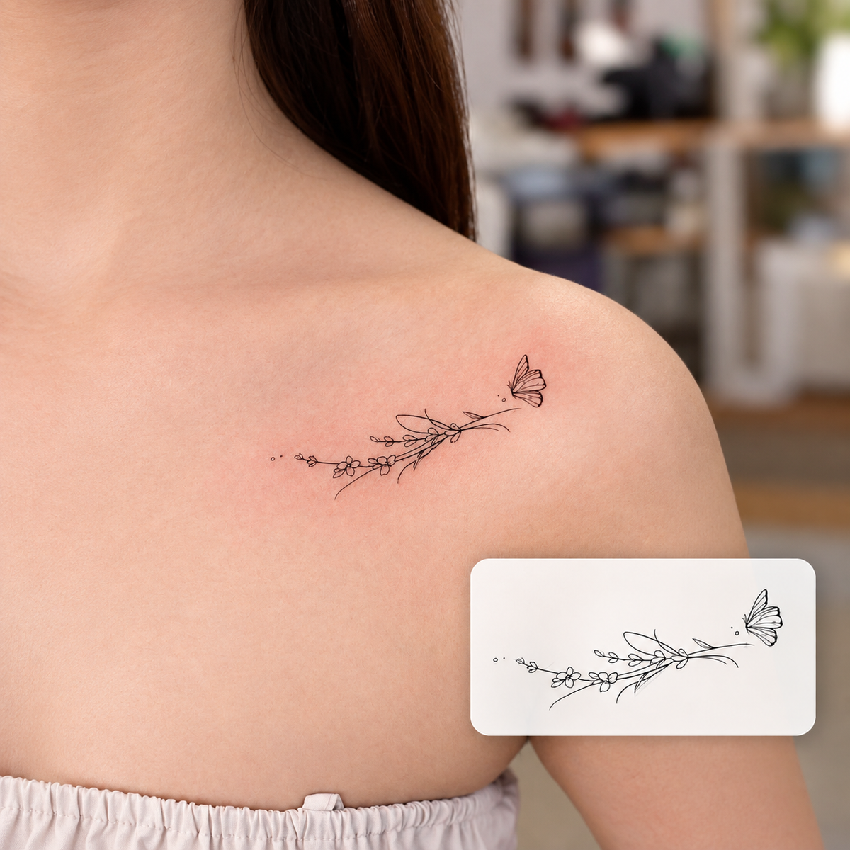 Shoulder Branch Temporary Tattoo