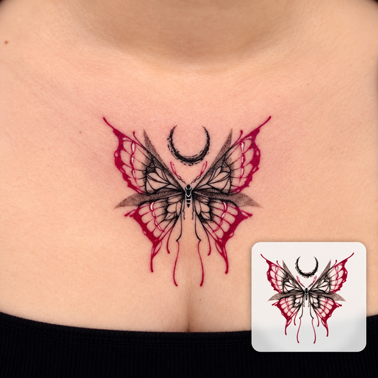 Red Butterfly Temporary Tattoo