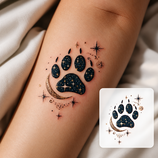 Cat Paw Print Temporary Tattoo