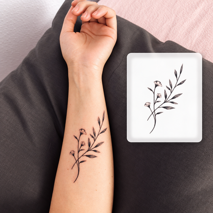 Botanical Hand Temporary Tattoo