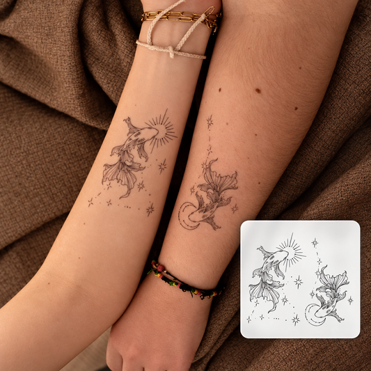 Moonlit Floral Vine Temporary Tattoo