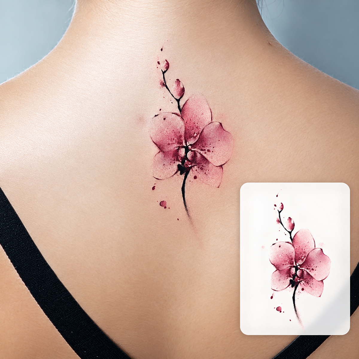 Heart and Butterfly Temporary Tattoo