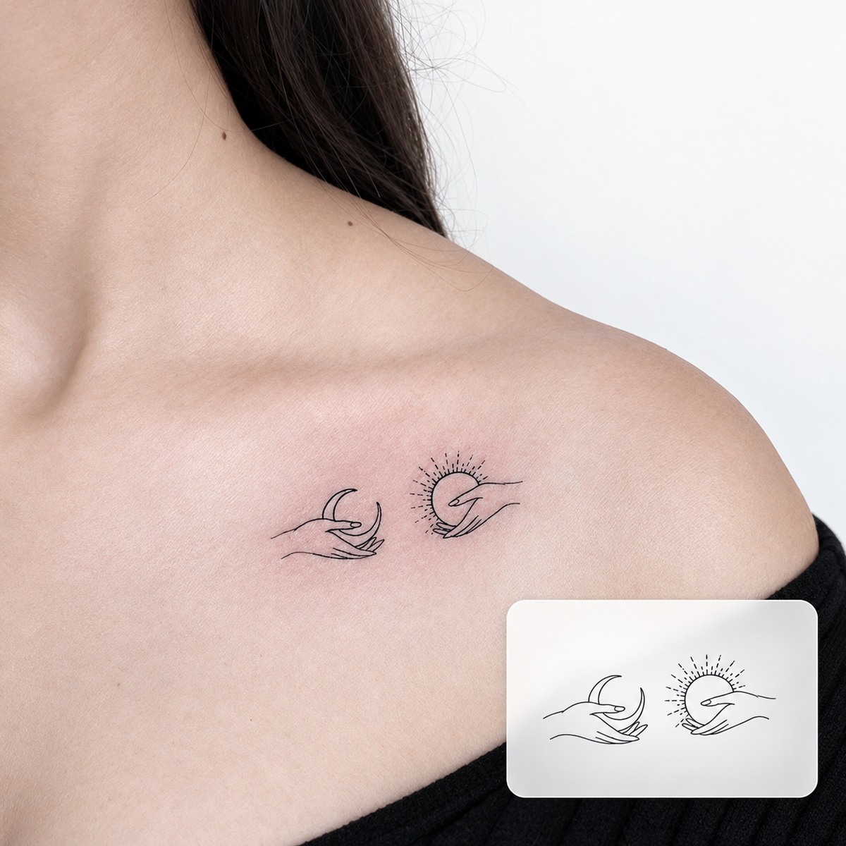 Flying Swallows Temporary Tattoo