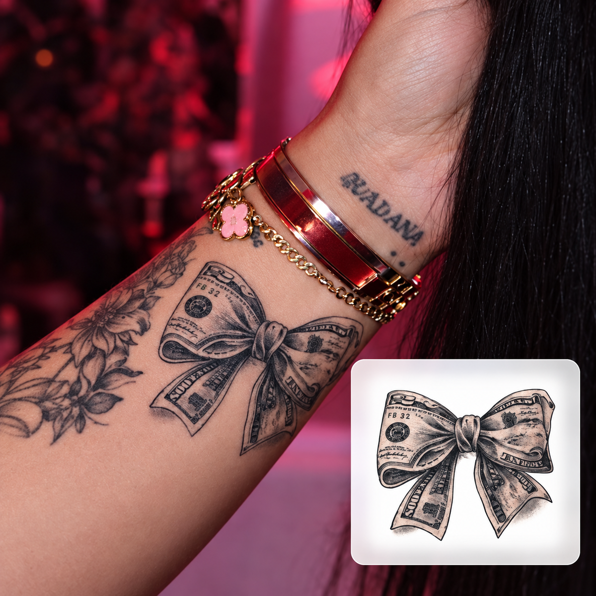 Floral Ankle Branch Temporary Tattoo