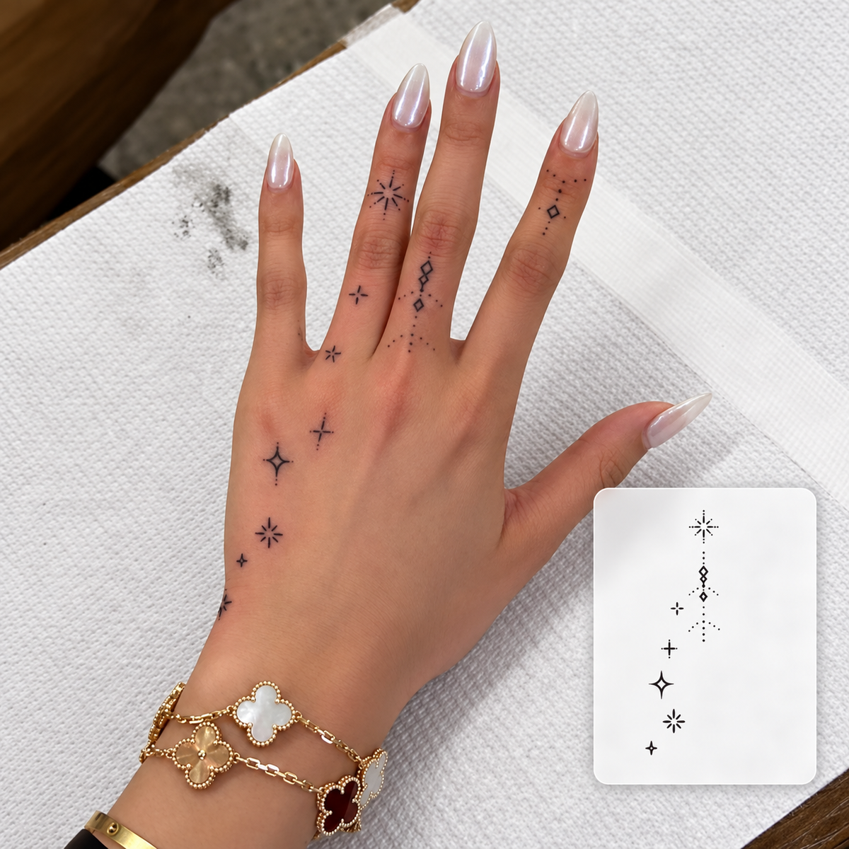 Floral Hand Branch Temporary Tattoo