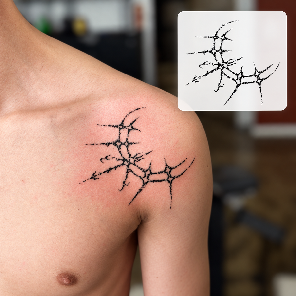 Thorny Shoulder Branch Temporary Tattoo