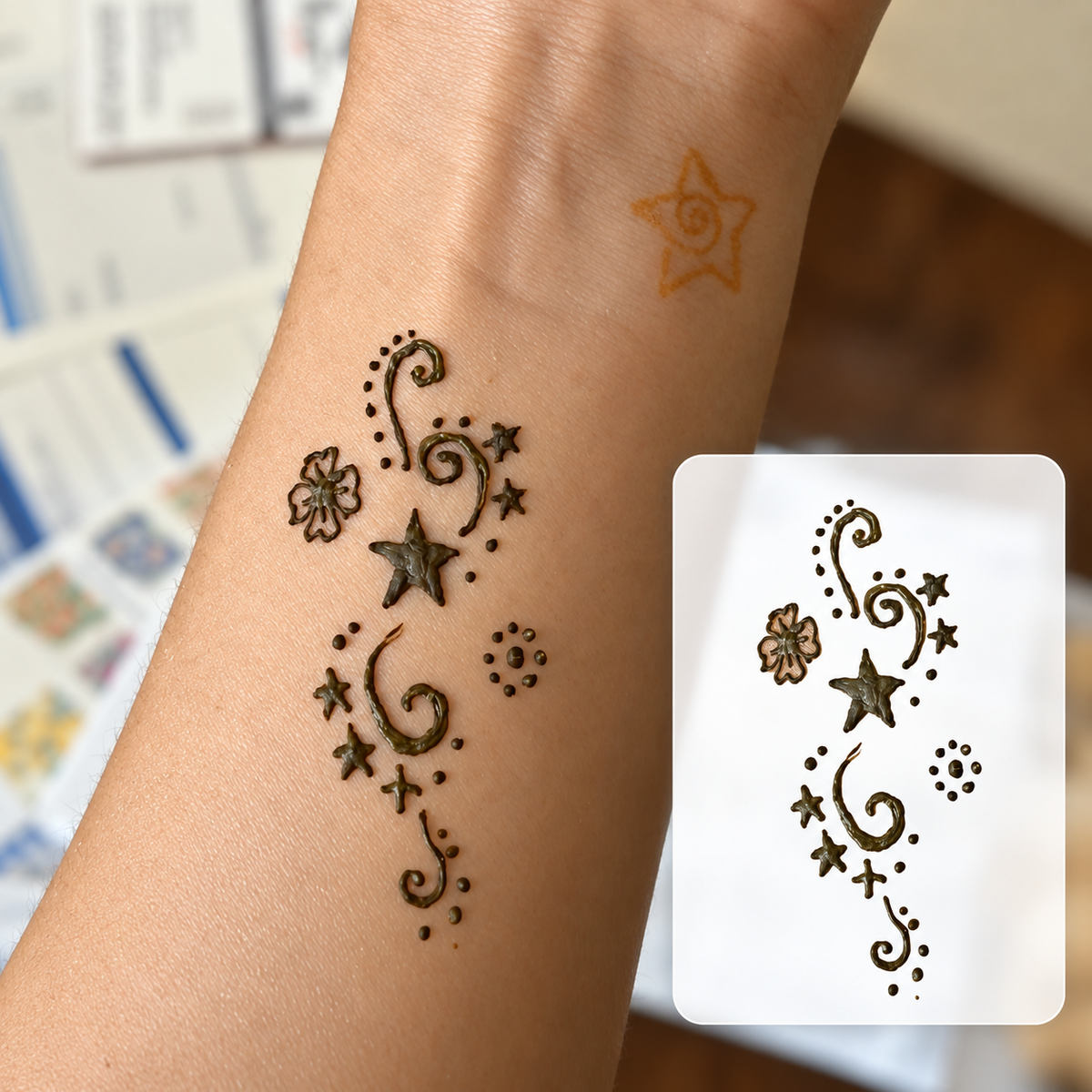 Hip Script Temporary Tattoo