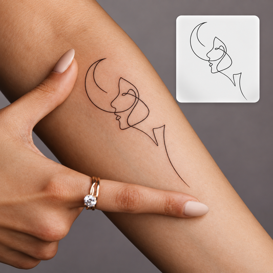 Abstract Line Curves Temporary Tattoo