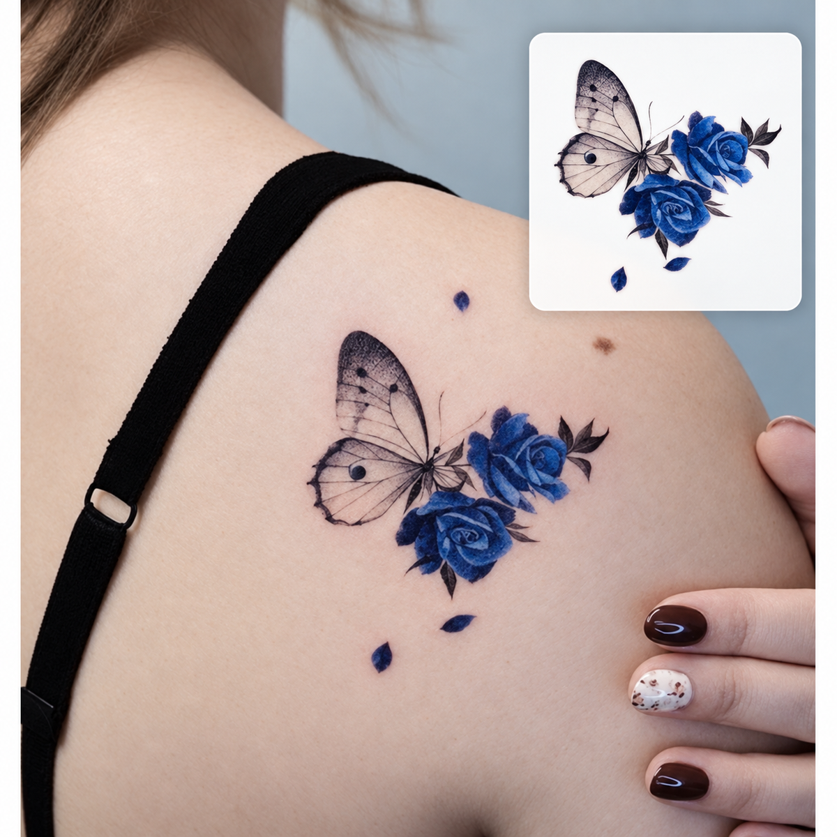 Black Butterfly 3 Temporary Tattoo