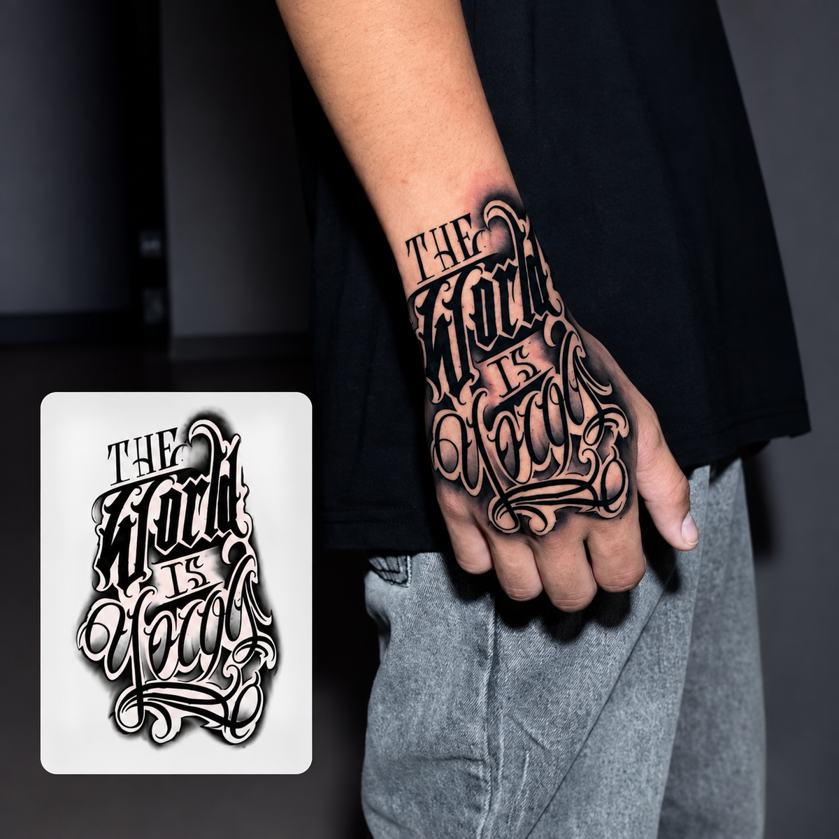 Skeleton Hand Temporary Tattoo
