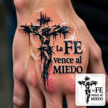 Cross and Typography Temporary Tattoo | Superink Lab