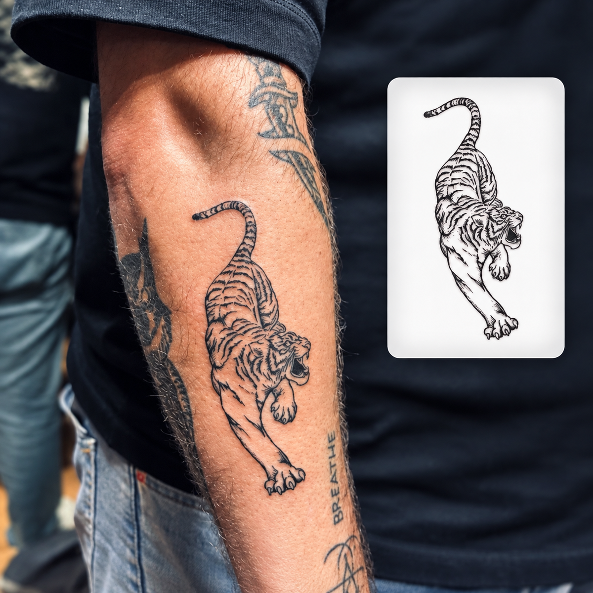 Tiger Temporary Tattoo – Bold Big Cat Design