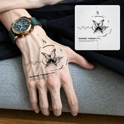 Fine Line Hand Design Temporary Tattoo