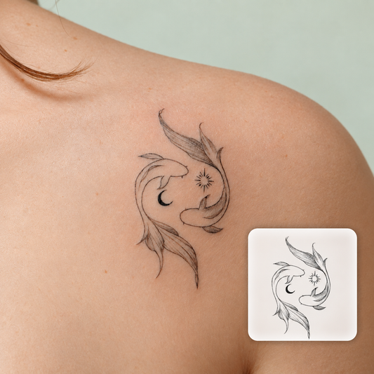 Fine Line Dragon Temporary Tattoo