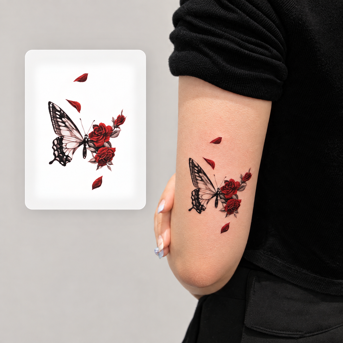 Black Butterfly Temporary Tattoo | Superink Lab