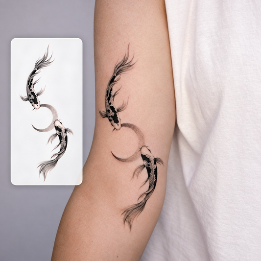 Minimal Koi Fish Temporary Tattoo