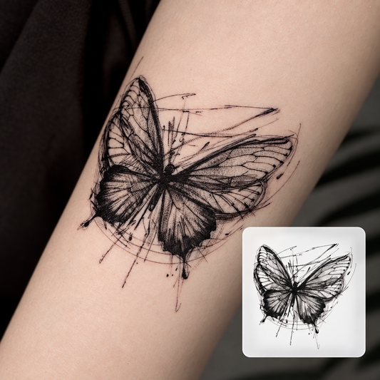 Framed Portrait Temporary Tattoo