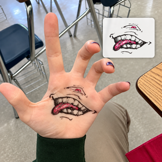 Mouth Palm Temporary Tattoo