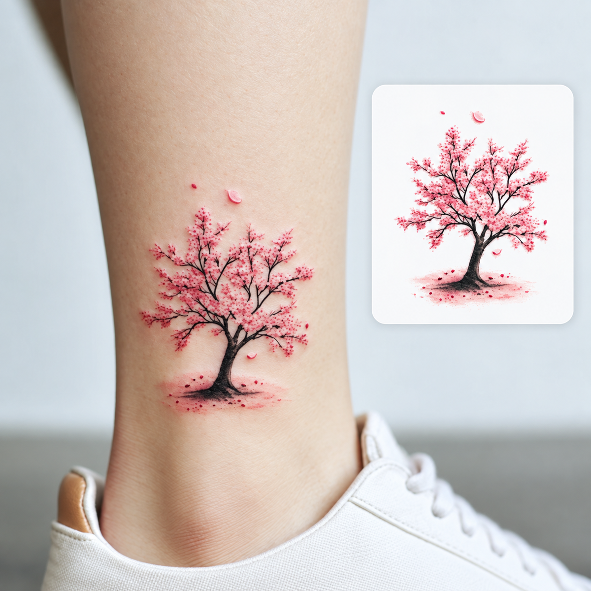 Small Floral Wrist Temporary Tattoo