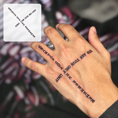 Script Hand Tattoo Temporary Tattoo