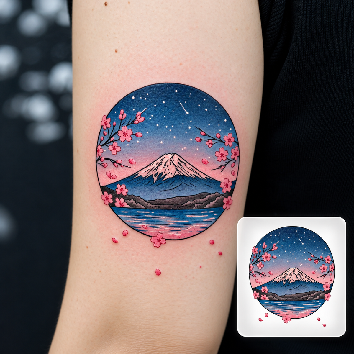 Colorful Ocean Sunset Temporary Tattoo