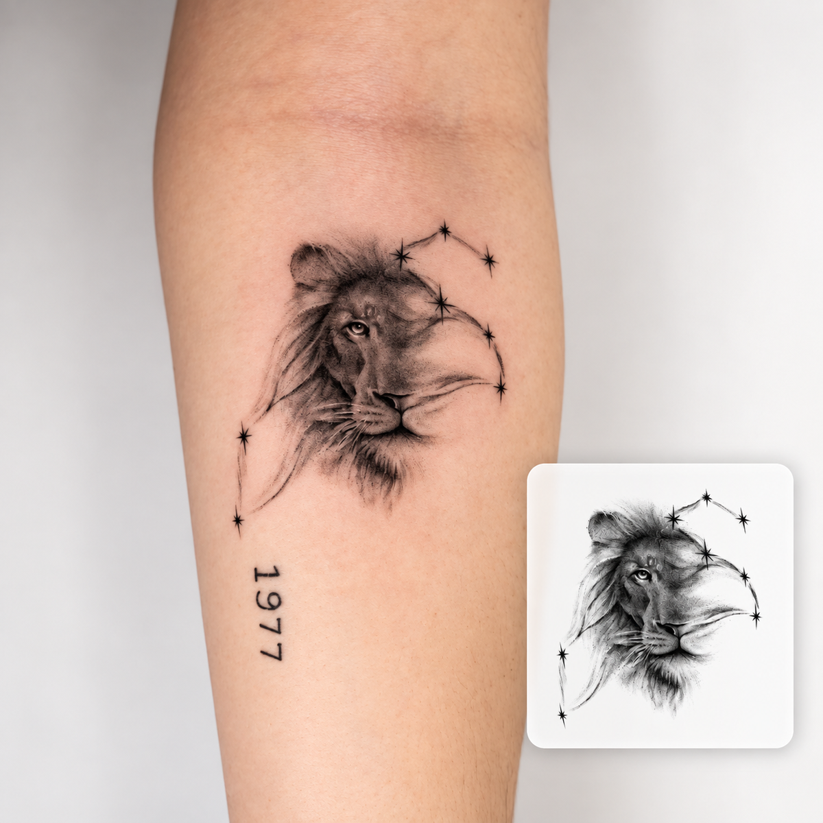 Dandelion Script Temporary Tattoo