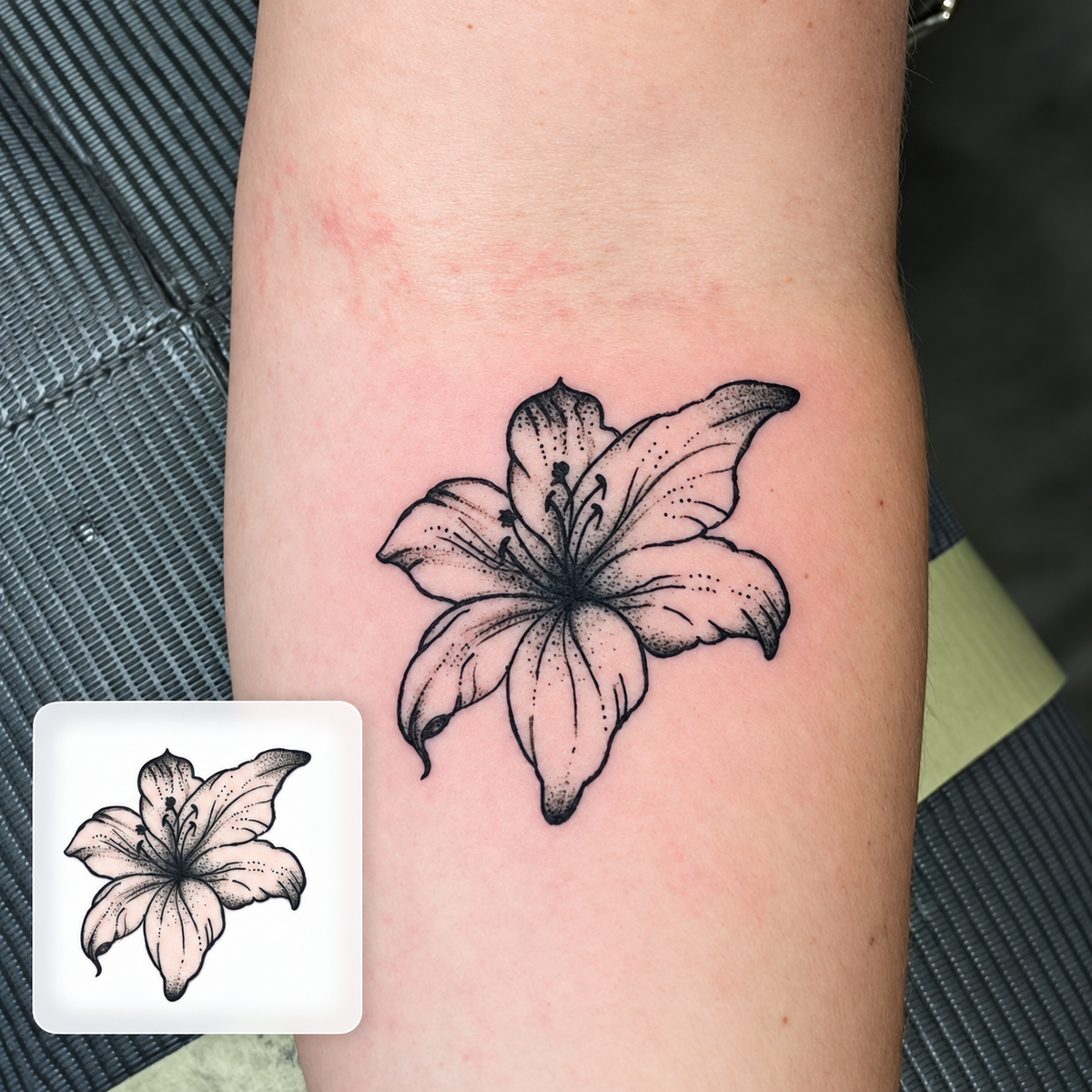 Hibiscus Flower Temporary Tattoo
