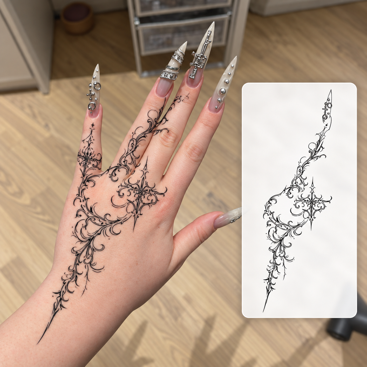 Black Butterfly Temporary Tattoo
