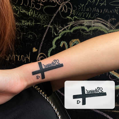 Floral Heart Bouquet Temporary Tattoo