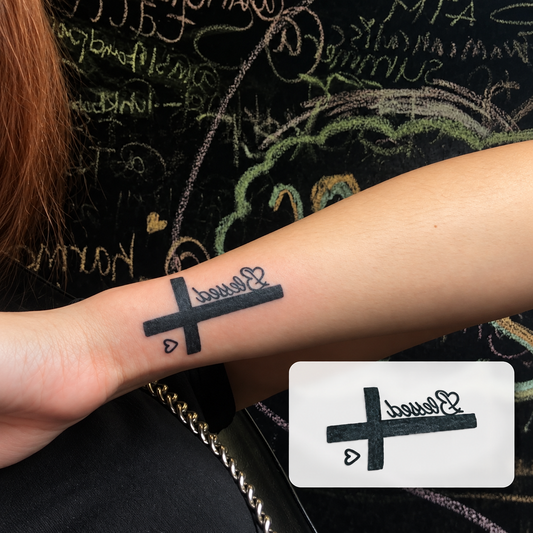 Floral Heart Bouquet Temporary Tattoo