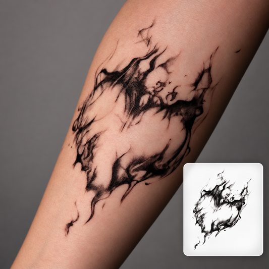 Black Thorn Branch Temporary Tattoo