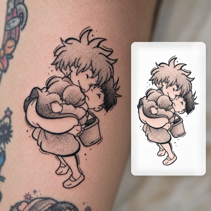 Cute Flower Girl Temporary Tattoo