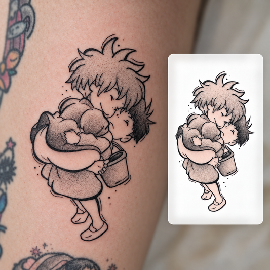 Cute Flower Girl Temporary Tattoo