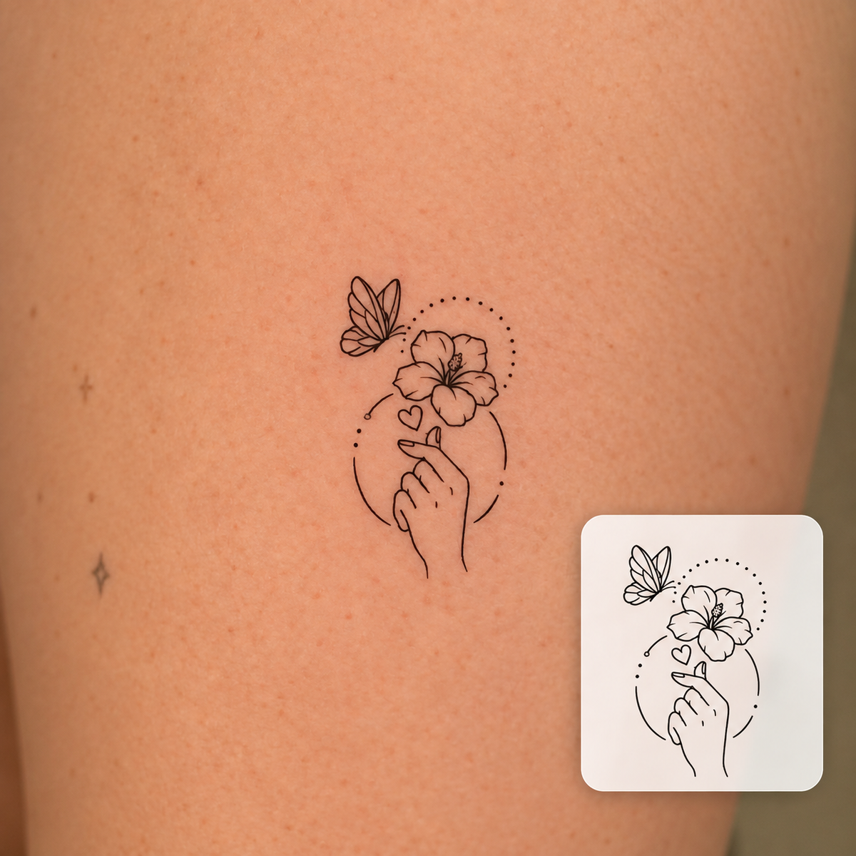 Tiny Rose Temporary Tattoo