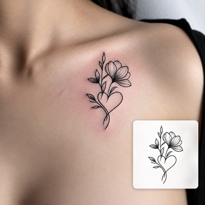Rose Stem Temporary Tattoo