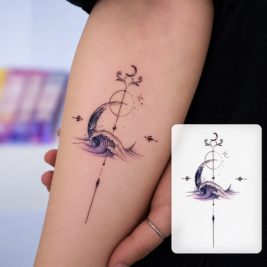 Dreamcatcher and Compass Temporary Tattoo Set