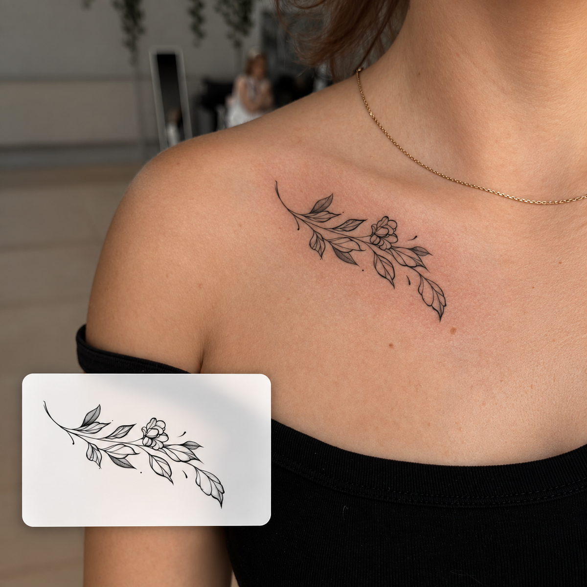 Delicate Branch Temporary Tattoo